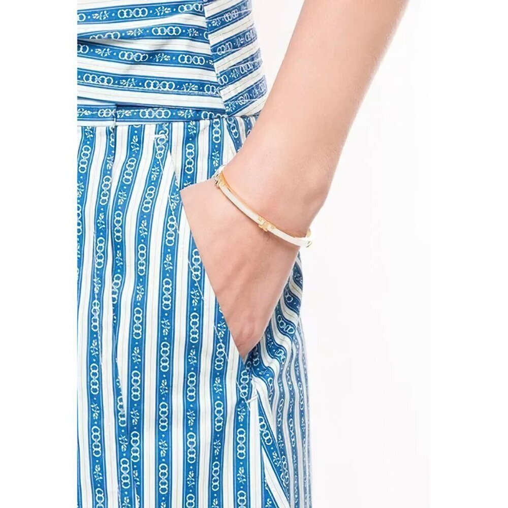 Tory Burch Serif-T Enameled Stackable Bracelet Ivory OS - Picture 4 of 14